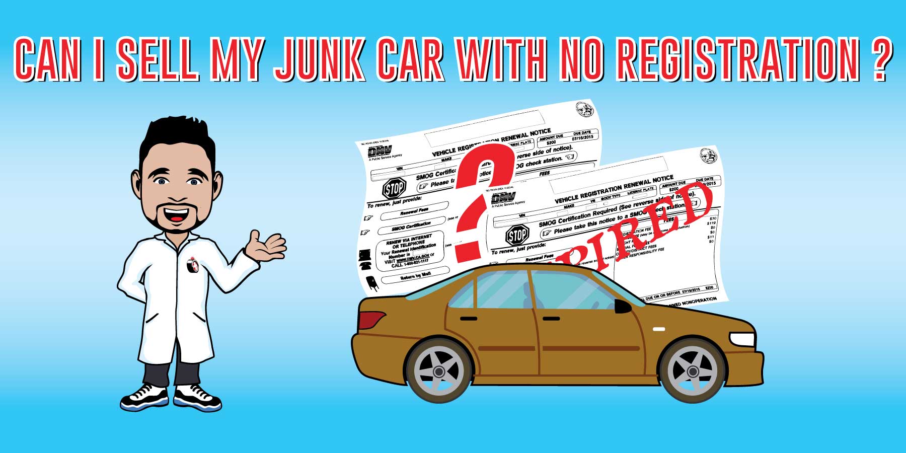 how to sell junk car with no registration