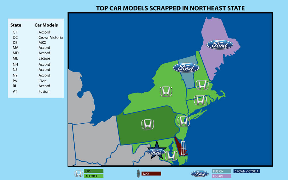 USA-Car-Models-map-NORTHEAST_1 Top Junked Car by Northeast States in 2021