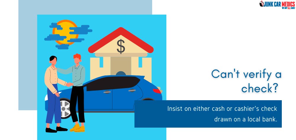 Insist on cash payment if you can't verify a buyer's check.