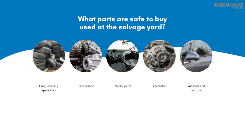 These parts are safe to buy used at the junkyard.